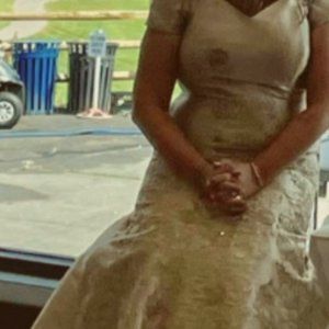 MOTHER OF THE BRIDE GOLD GOWN By JUNNIE LEIGH AND SHOES